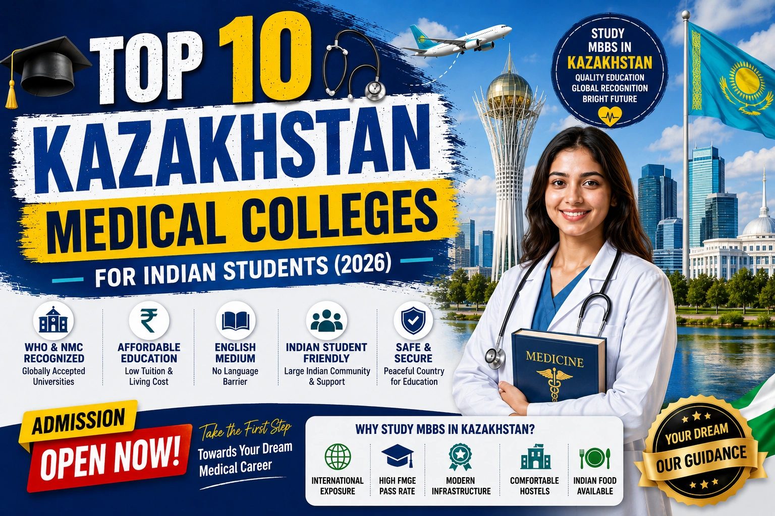 Top 10 Kazakhstan Medical Colleges for Indian Students (2026)