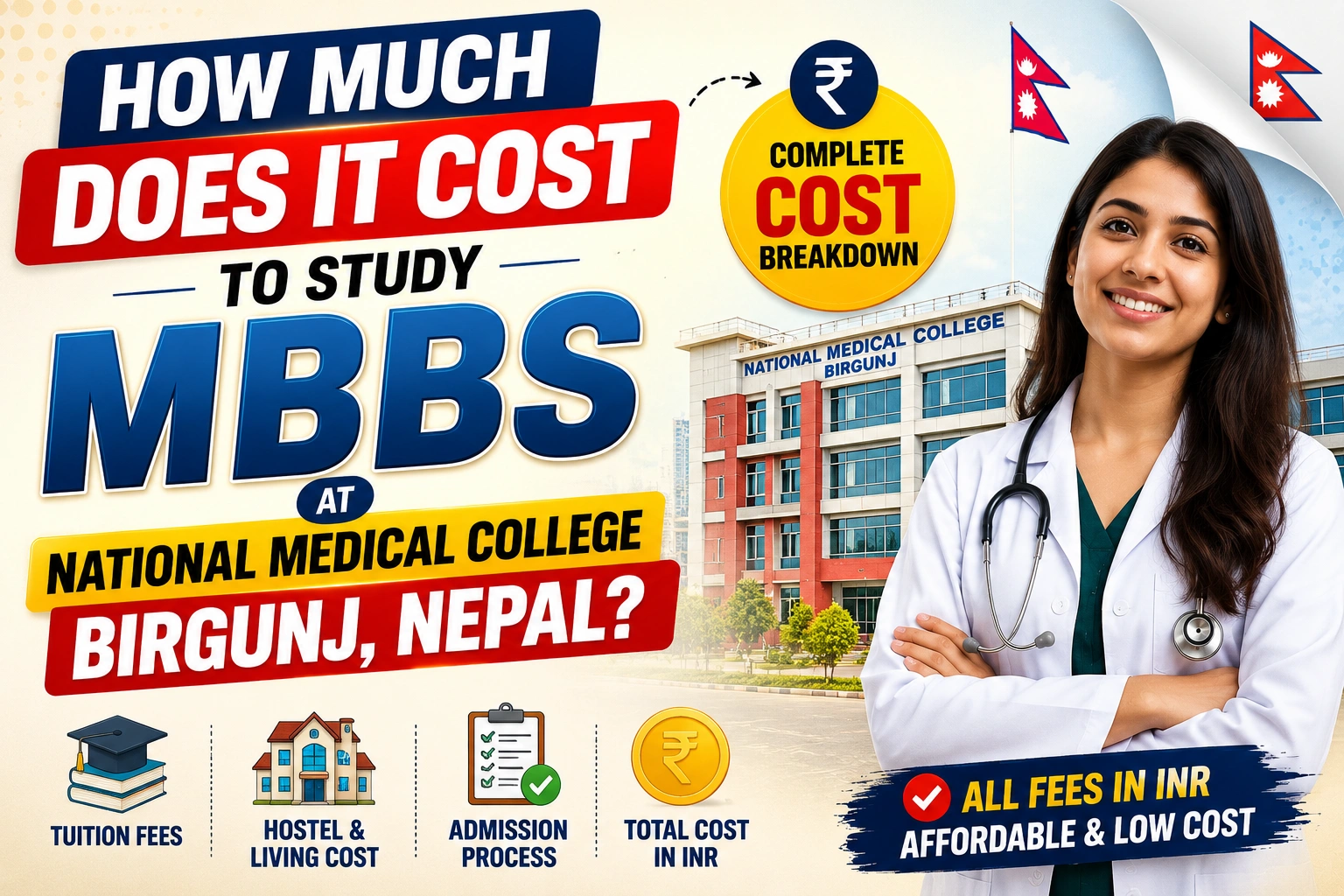 How Much Does It Cost To Study MBBS at National Medical College Birgunj, Nepal?
