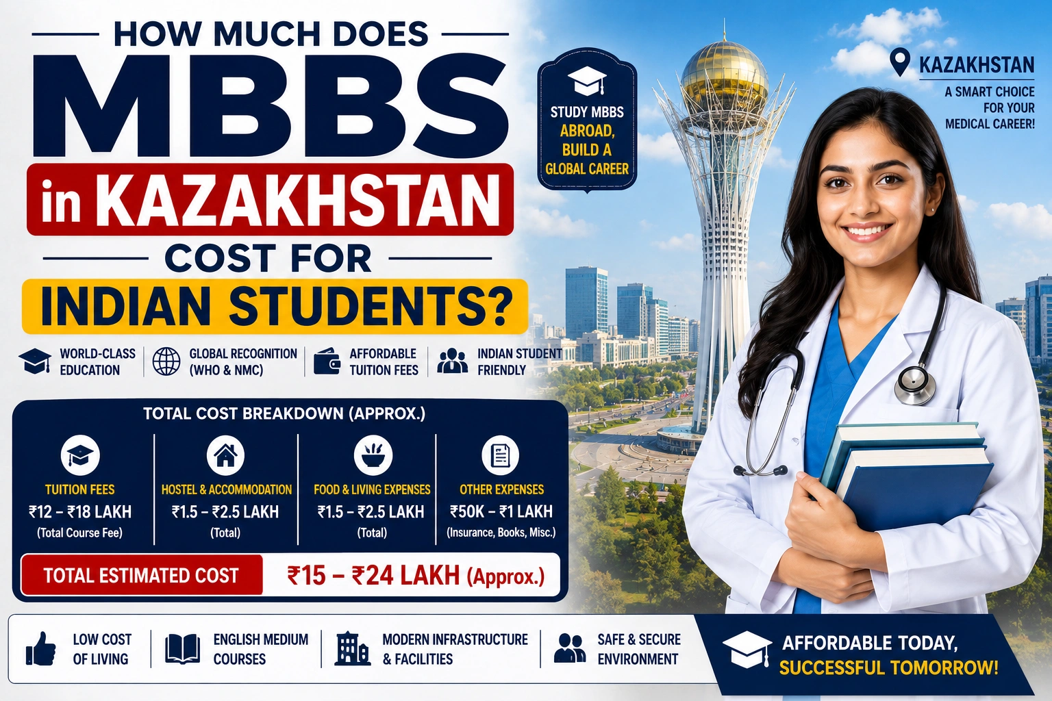 How Much Does MBBS in Kazakhstan Cost for Indian Students? 2026