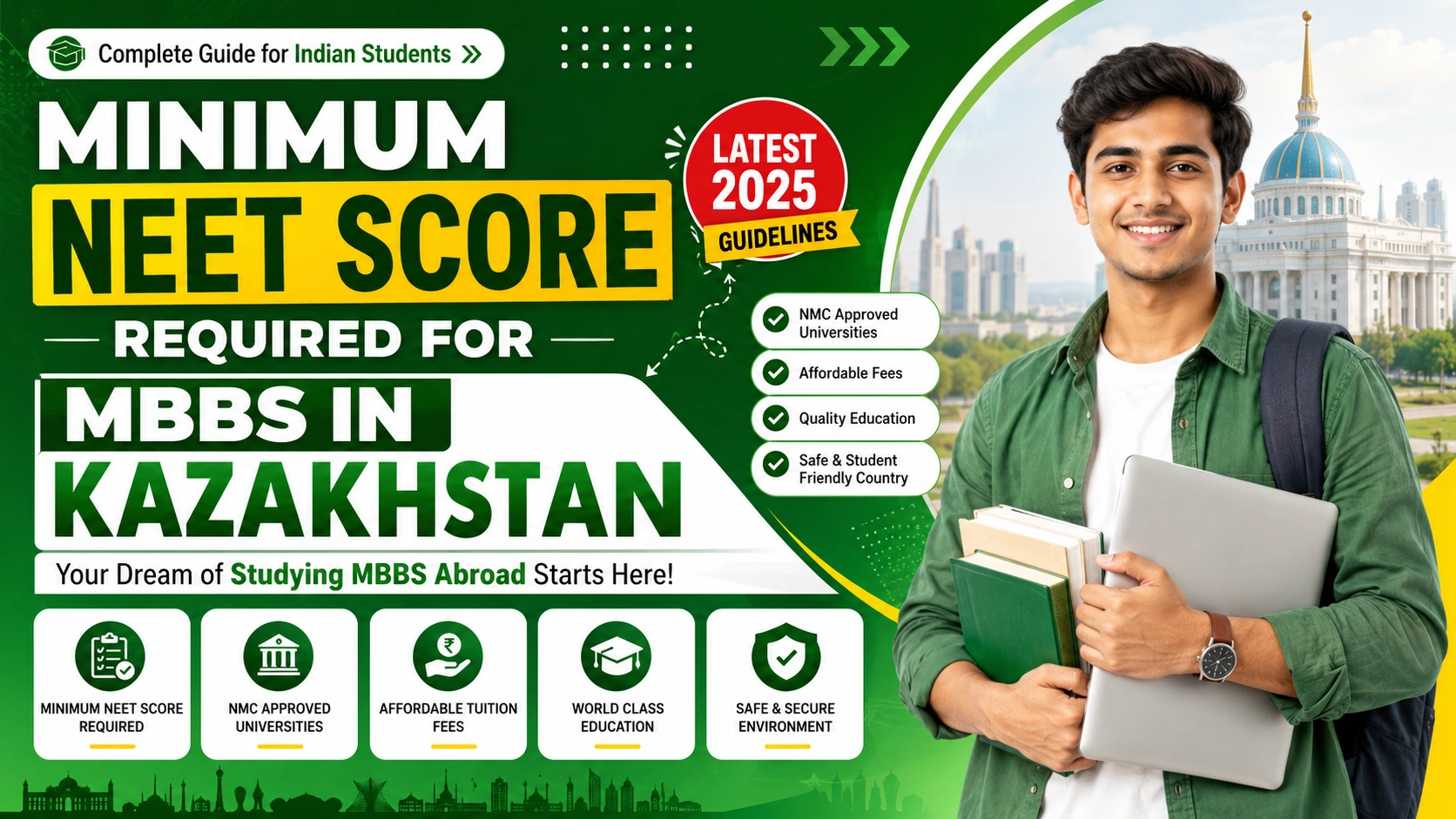 Minimum NEET Score Required for MBBS in Kazakhstan