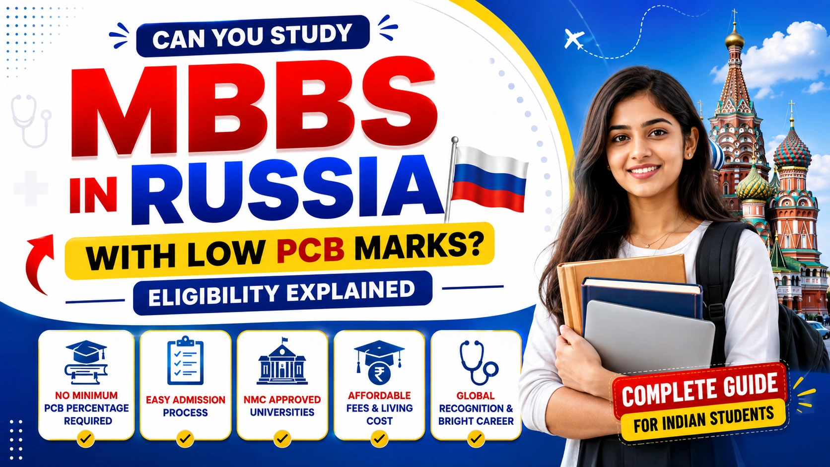 Can You Study MBBS in Russia with Low PCB Marks? Eligibility Explained
