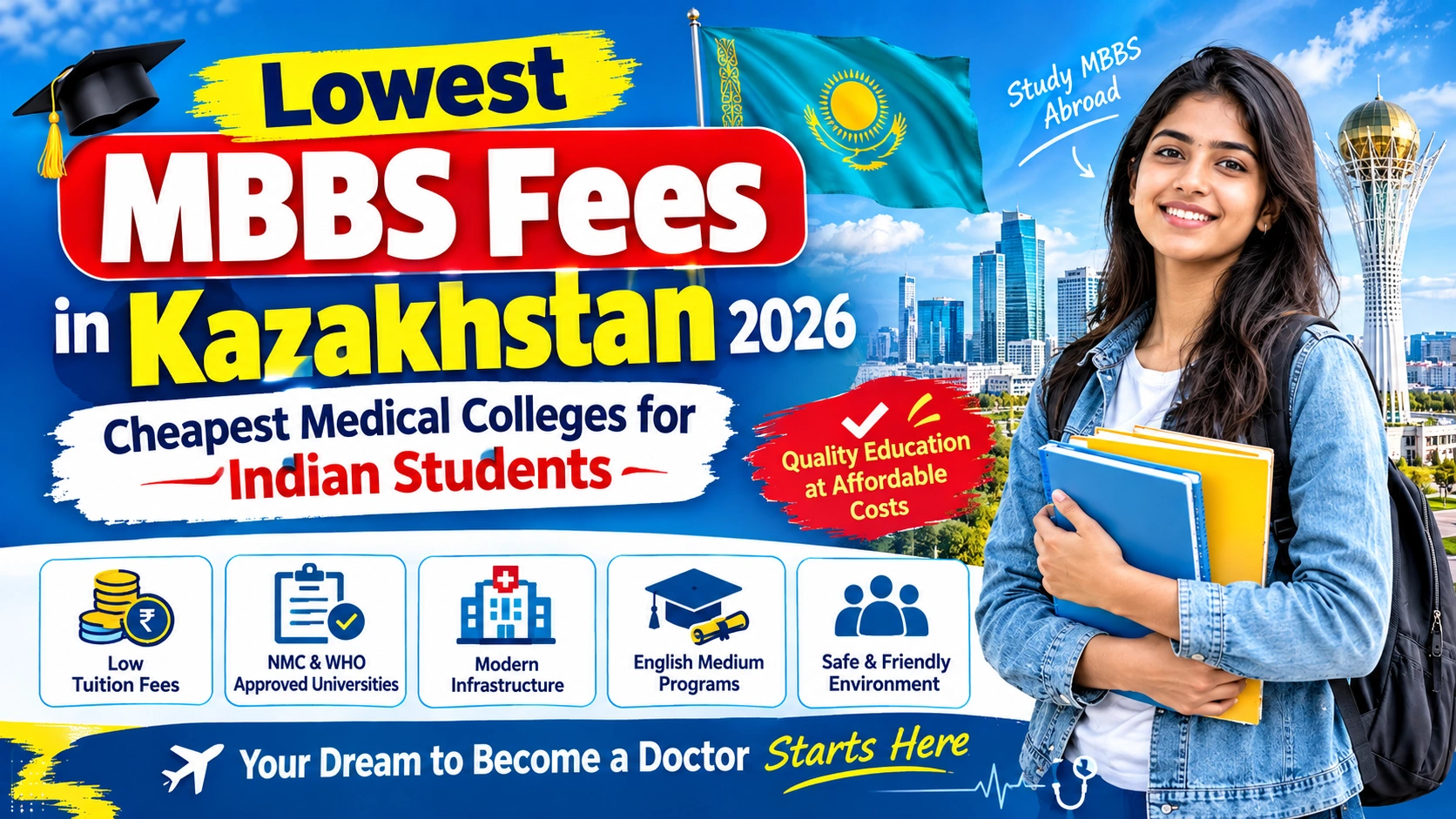 Lowest MBBS Fees in Kazakhstan 2026: Cheapest Medical Colleges for Indian Students