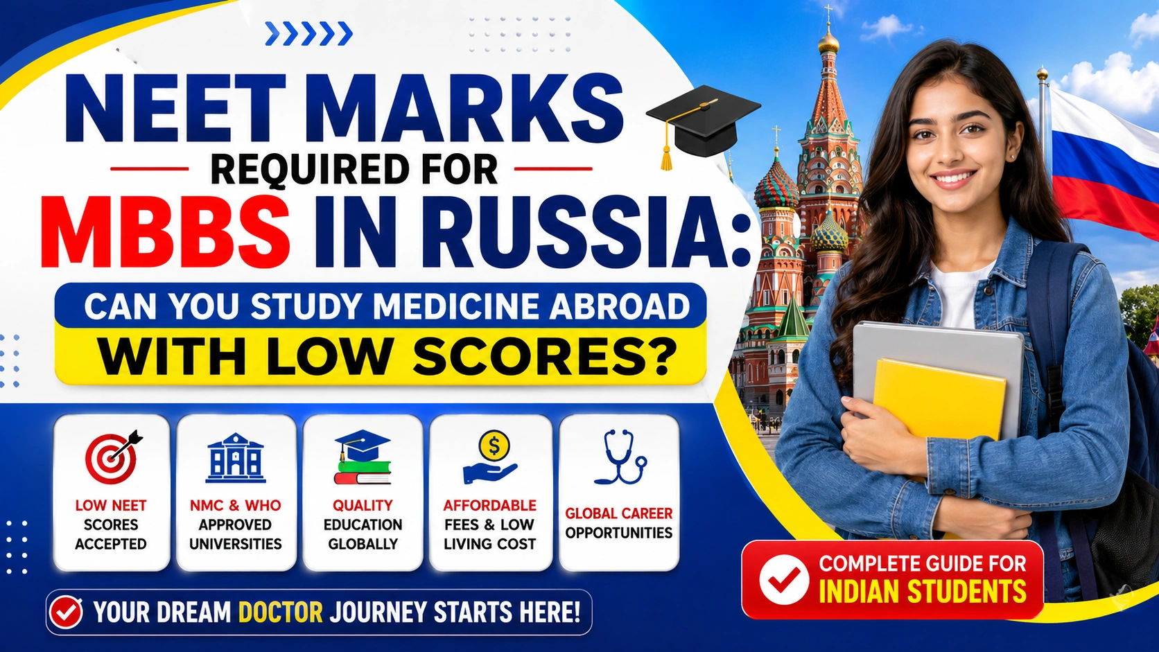 NEET Marks Required for MBBS in Russia: Can You Study Medicine Abroad with Low Scores?