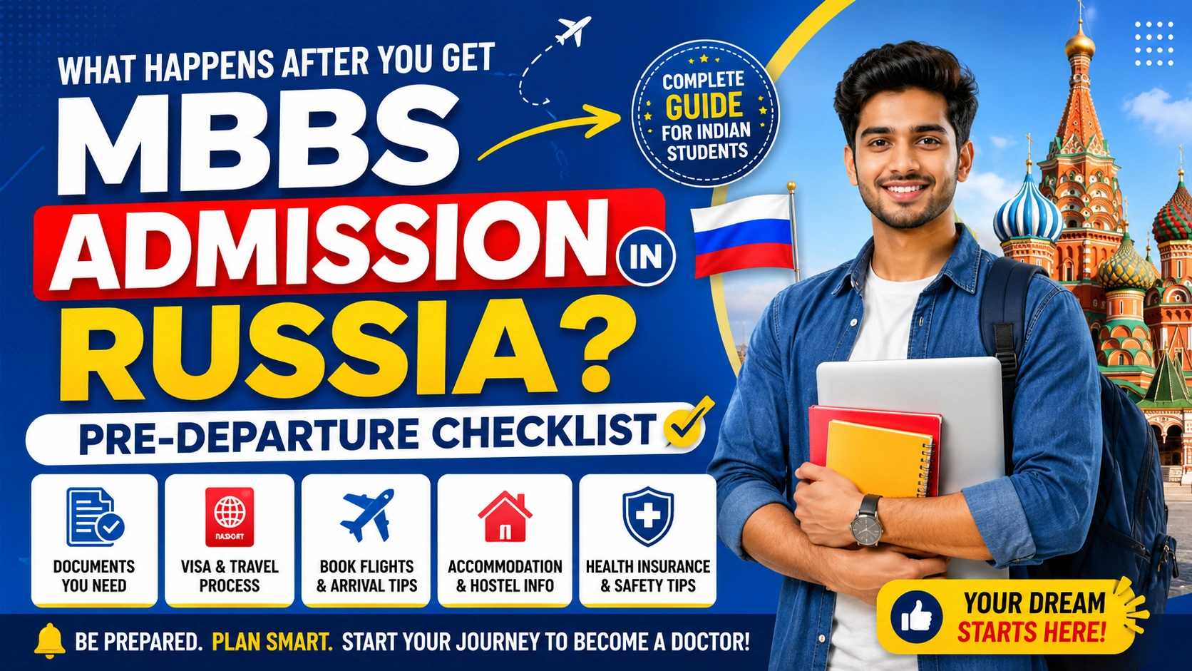 What Happens After You Get MBBS Admission in Russia? Pre-Departure Checklist