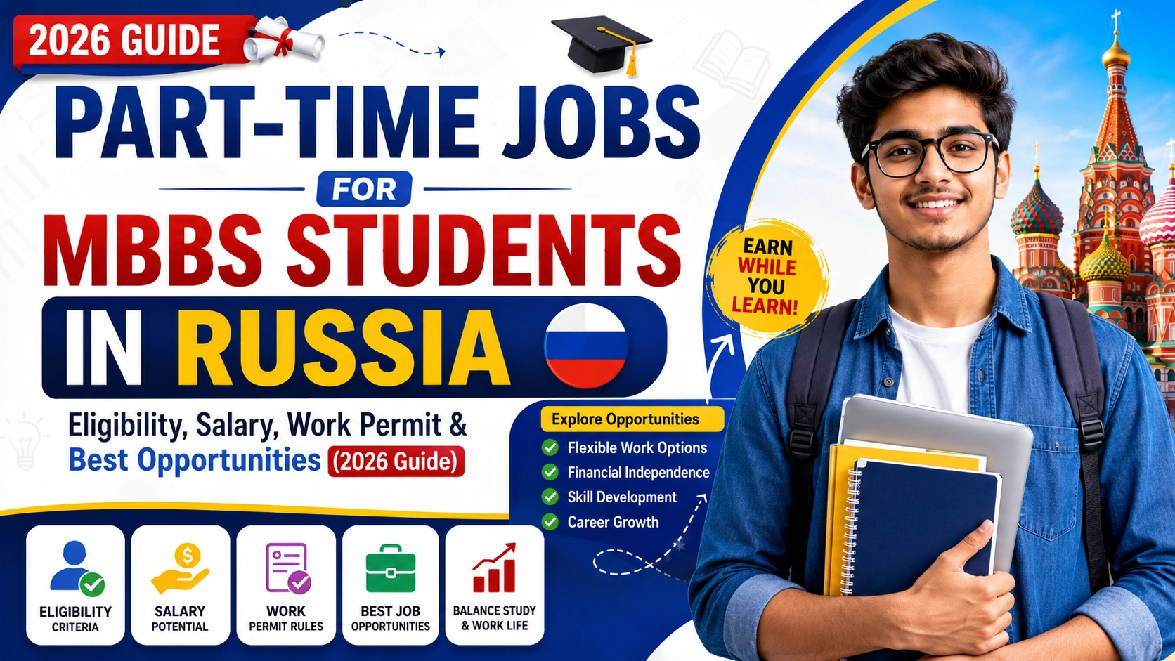 Part-Time Jobs for MBBS Students in Russia: Eligibility, Salary, Work Permit & Best Opportunities (2026 Guide)