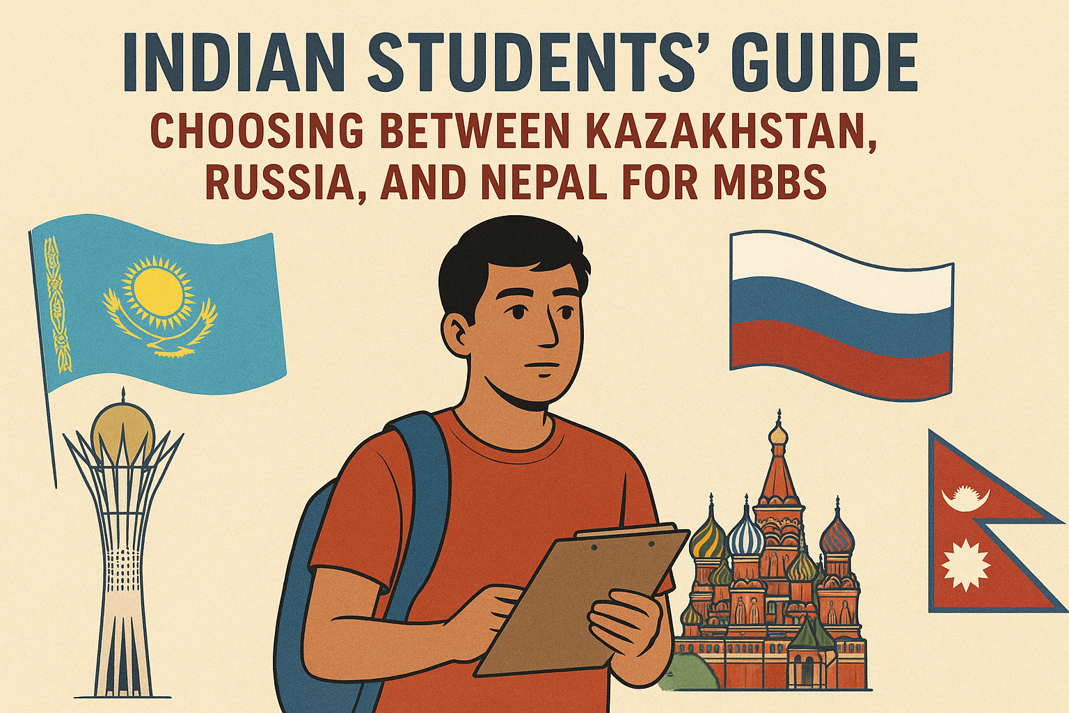 Indian Students Guide: Choosing Between Kazakhstan, Russia, and Nepal for MBBS