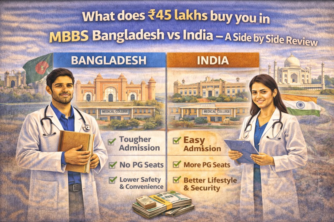 What does ₹45 lakhs buy you in MBBS Bangladesh vs India – A Side by Side Review