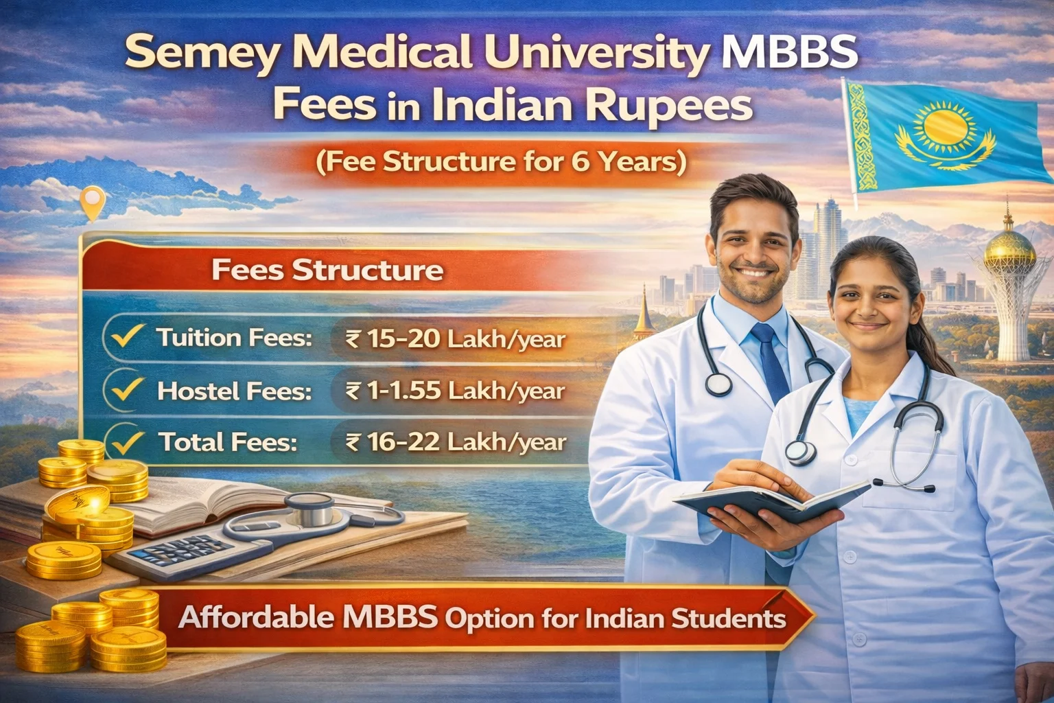 Semey Medical University MBBS Fees in Indian Rupees (Fee Structure for 6 Years)
