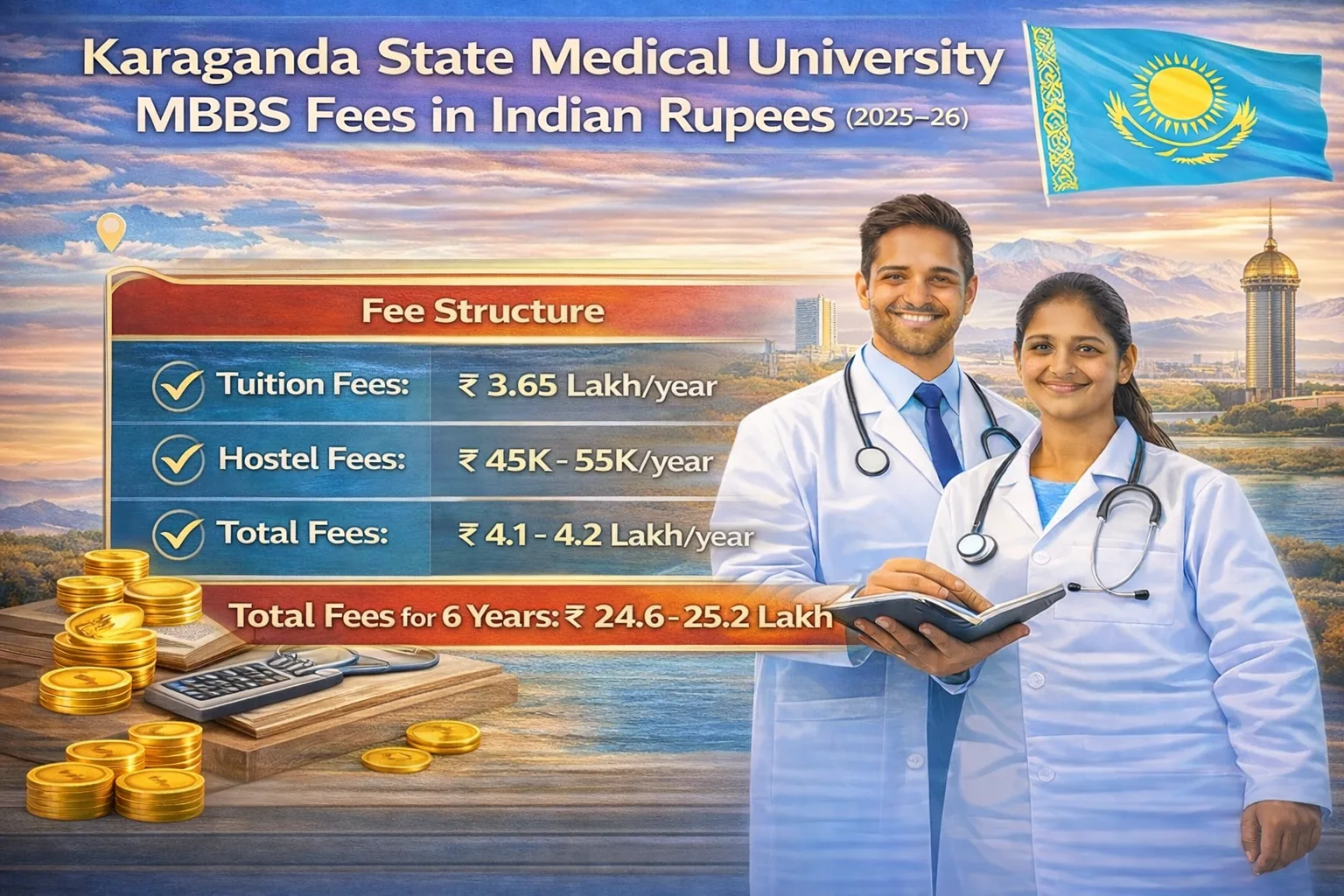 Karaganda State Medical University MBBS Fees in India Rupees (2025–26)