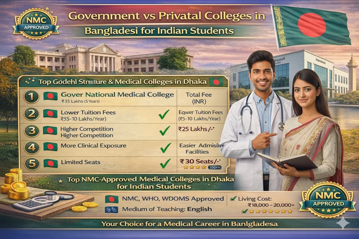 Government vs Private Medical Colleges in Bangladesh for Indian Students