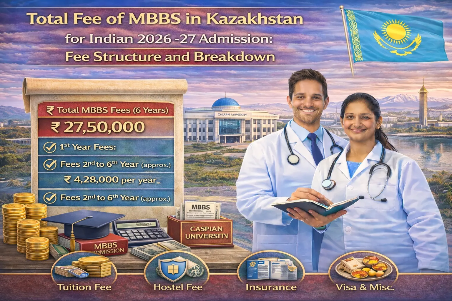 Total Fee of MBBS in Kazakhstan for Indian 2026–27 Admission: Fee Structure and Breakdown