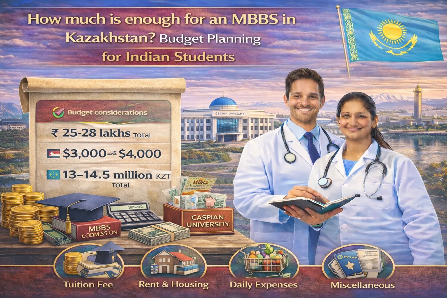How much is enough for an MBBS in Kazakhstan? Budget Planning for Indian Students
