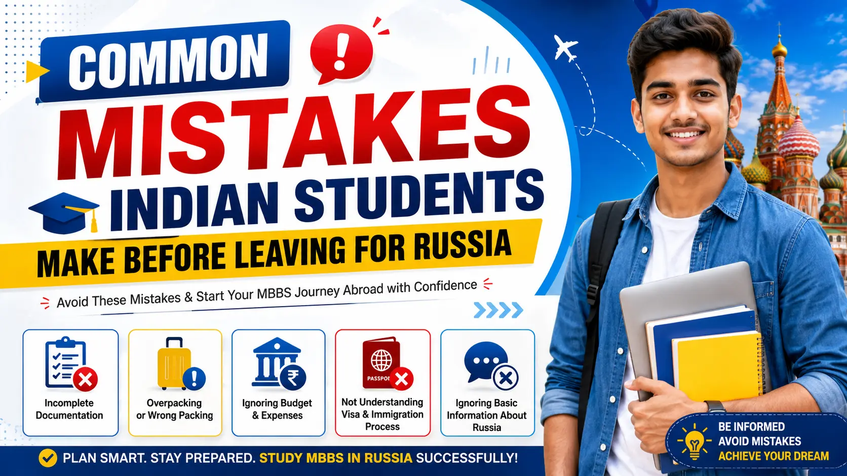 Common Mistakes Indian Students Make Before Leaving for Russia
