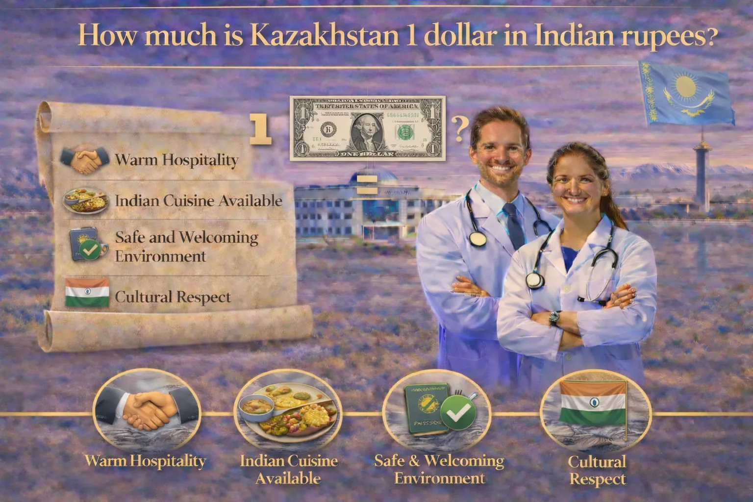 What Is The Value Of 1 Dollar Of Kazakhstan In Indian Rupees? Currency Guide for MBBS in Kazakhstan Students