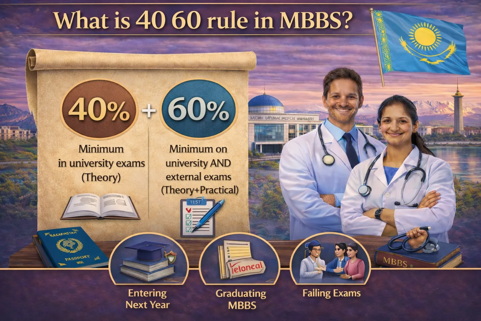 40–60 Rule in MBBS (What Is It?) What is MBBS in Kazakhstan Eligibility, Admission Process and Importance?
