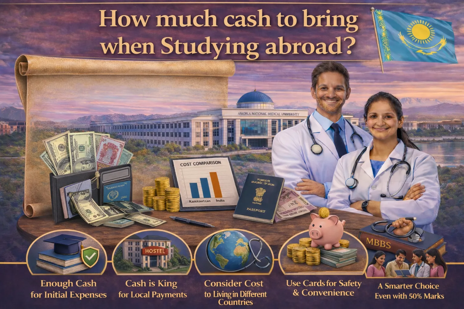How Much Money Do You Need to Study Abroad? Indispensable Guide for Students Pursuing MBBS in Kazakhstan