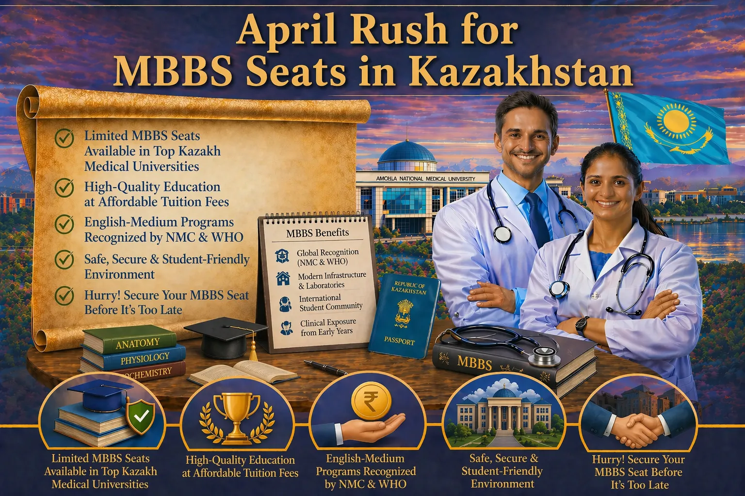 April Rush for MBBS Seats in Kazakhstan: Get Early Applications and Students Benefit Huge