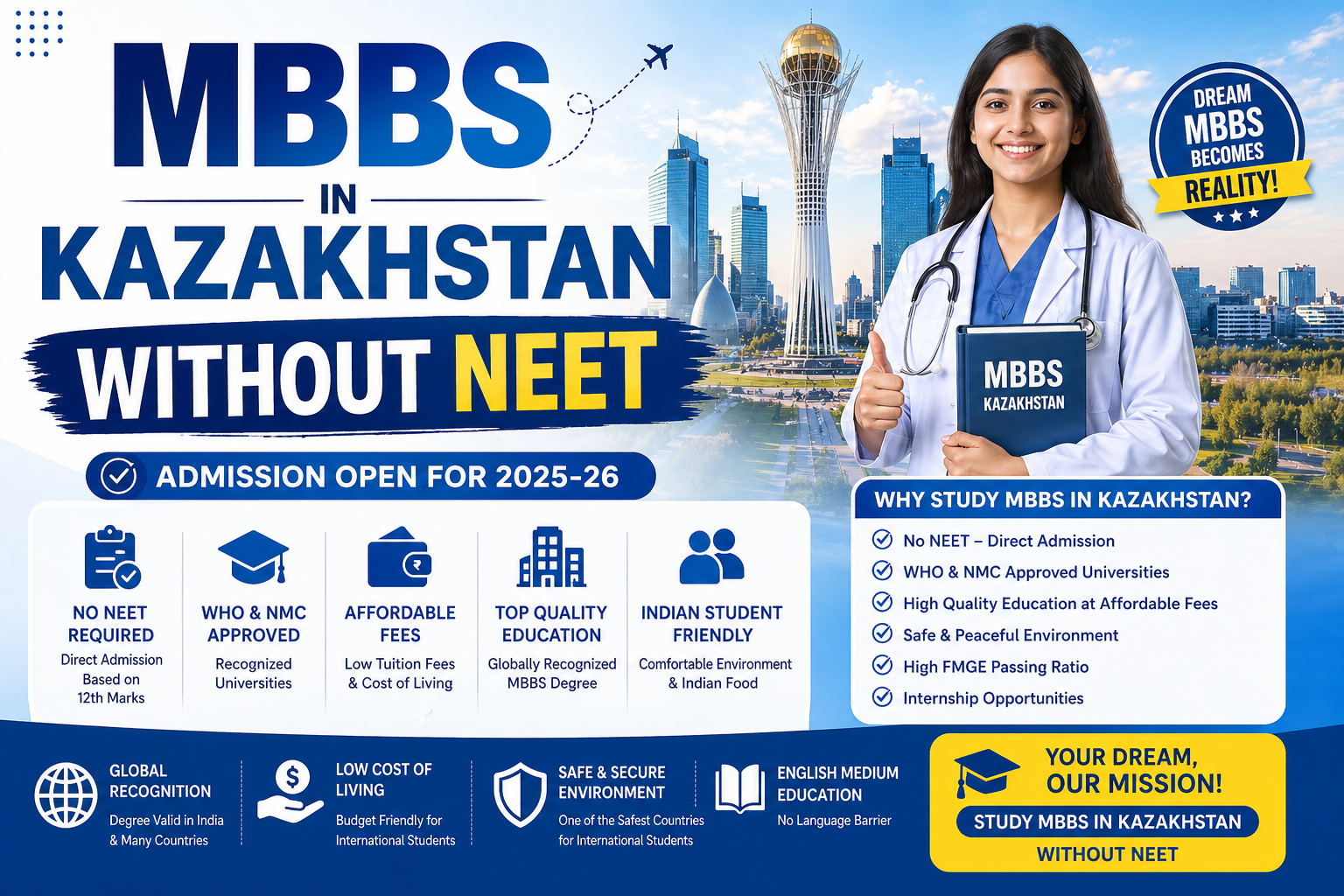 MBBS in Kazakhstan Without NEET