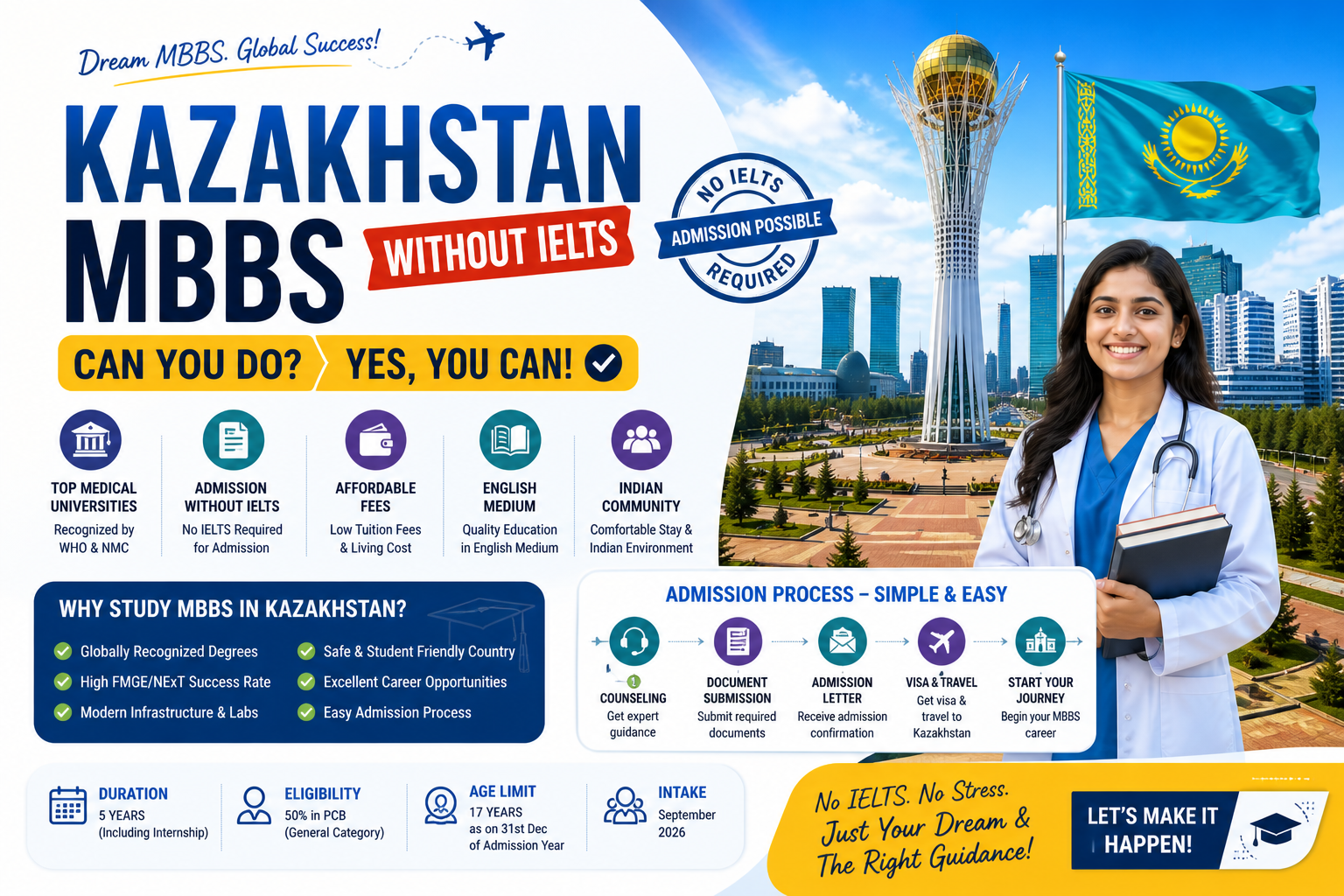 KAZAKHSTAN MBBS WITHOUT IELTS – CAN YOU DO?