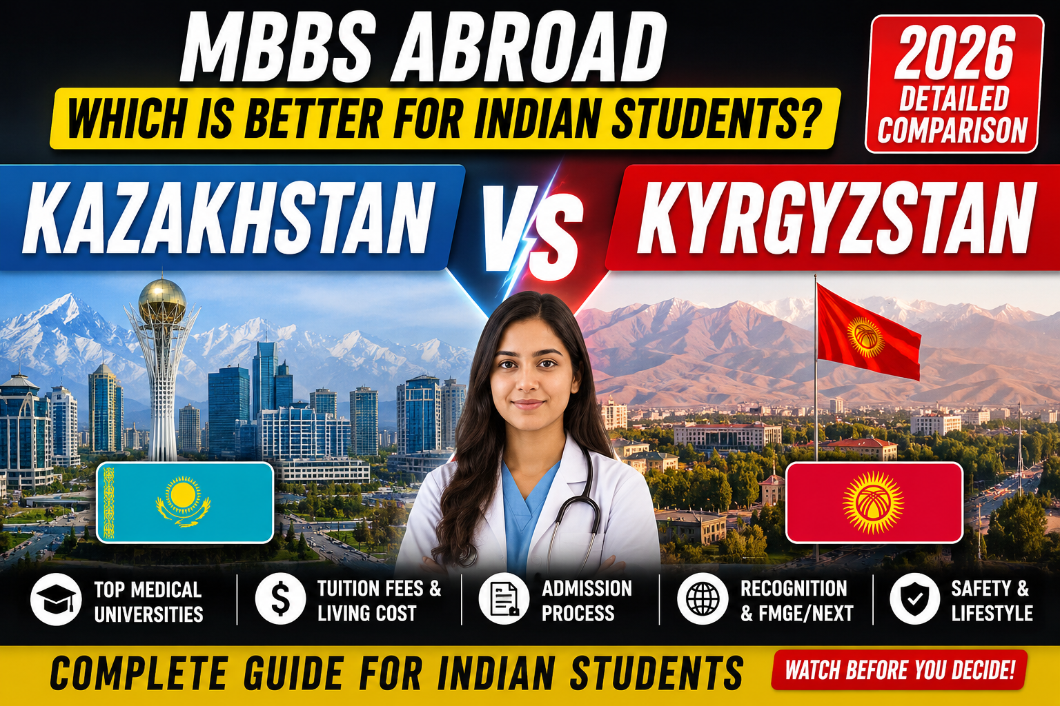 MBBS in Kazakhstan vs Kyrgyzstan: Which Is Better for Indian Students? (2026 Detailed Comparison)