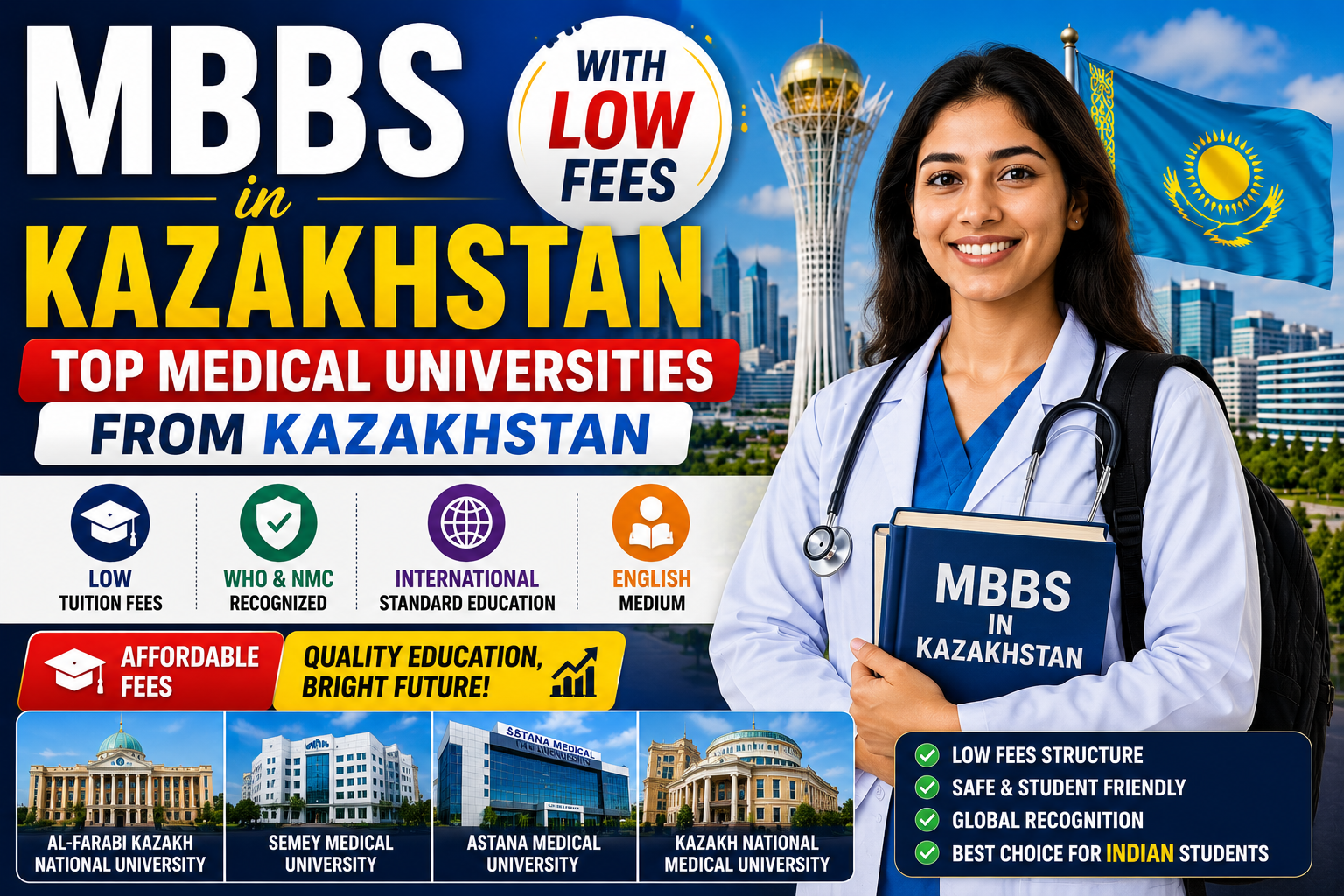 MBBS in Kazakhstan with Low Fees: Top Medical Universities from Kazakhstan