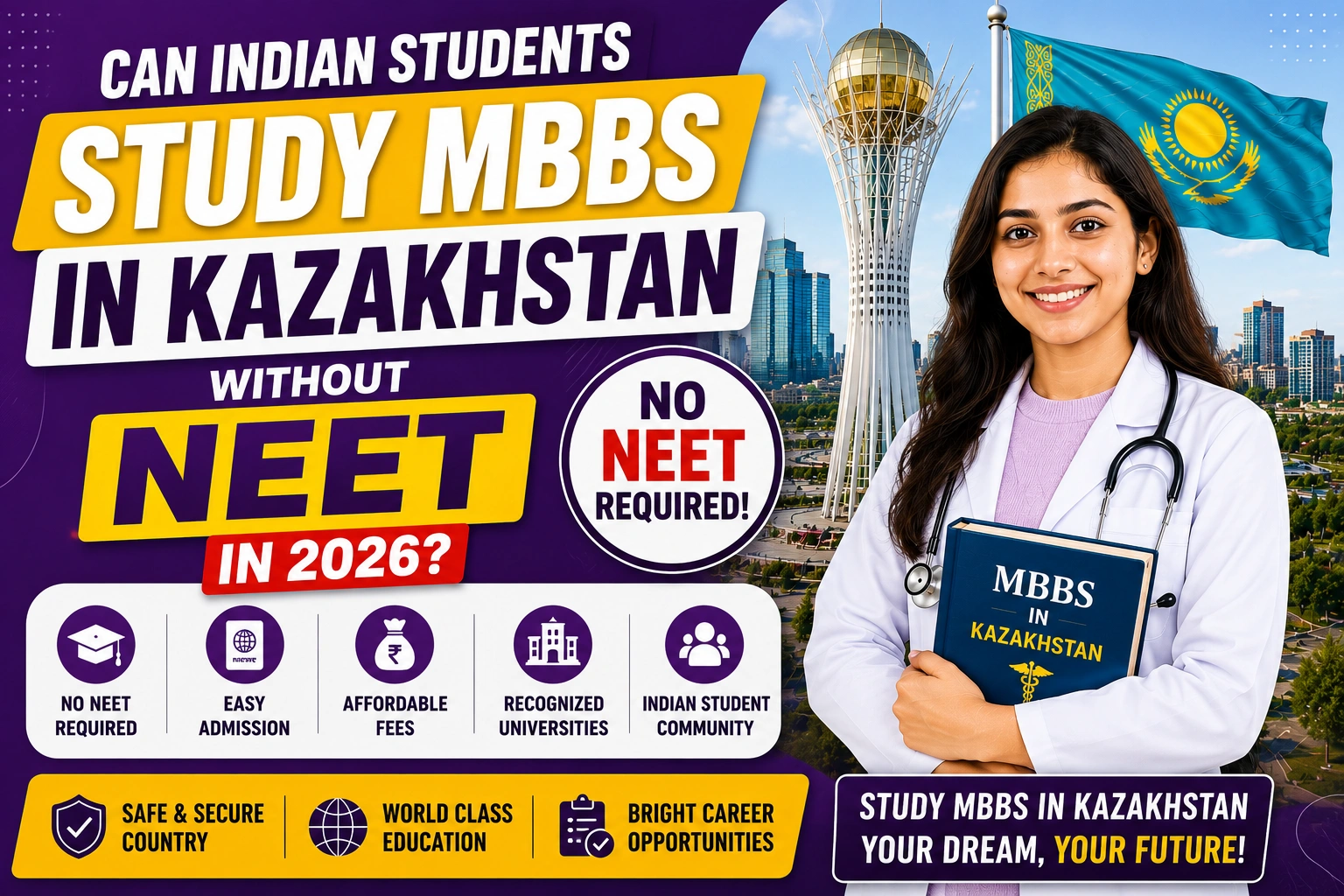 Can Indian Students Study MBBS in Kazakhstan Without NEET in 2026?