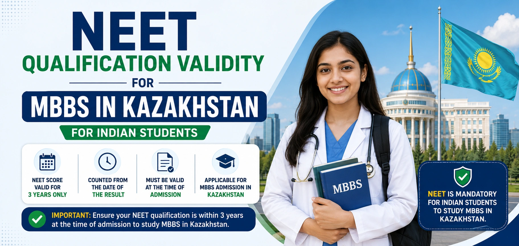 NEET Qualification Validity for MBBS in Kazakhstan for Indian Students