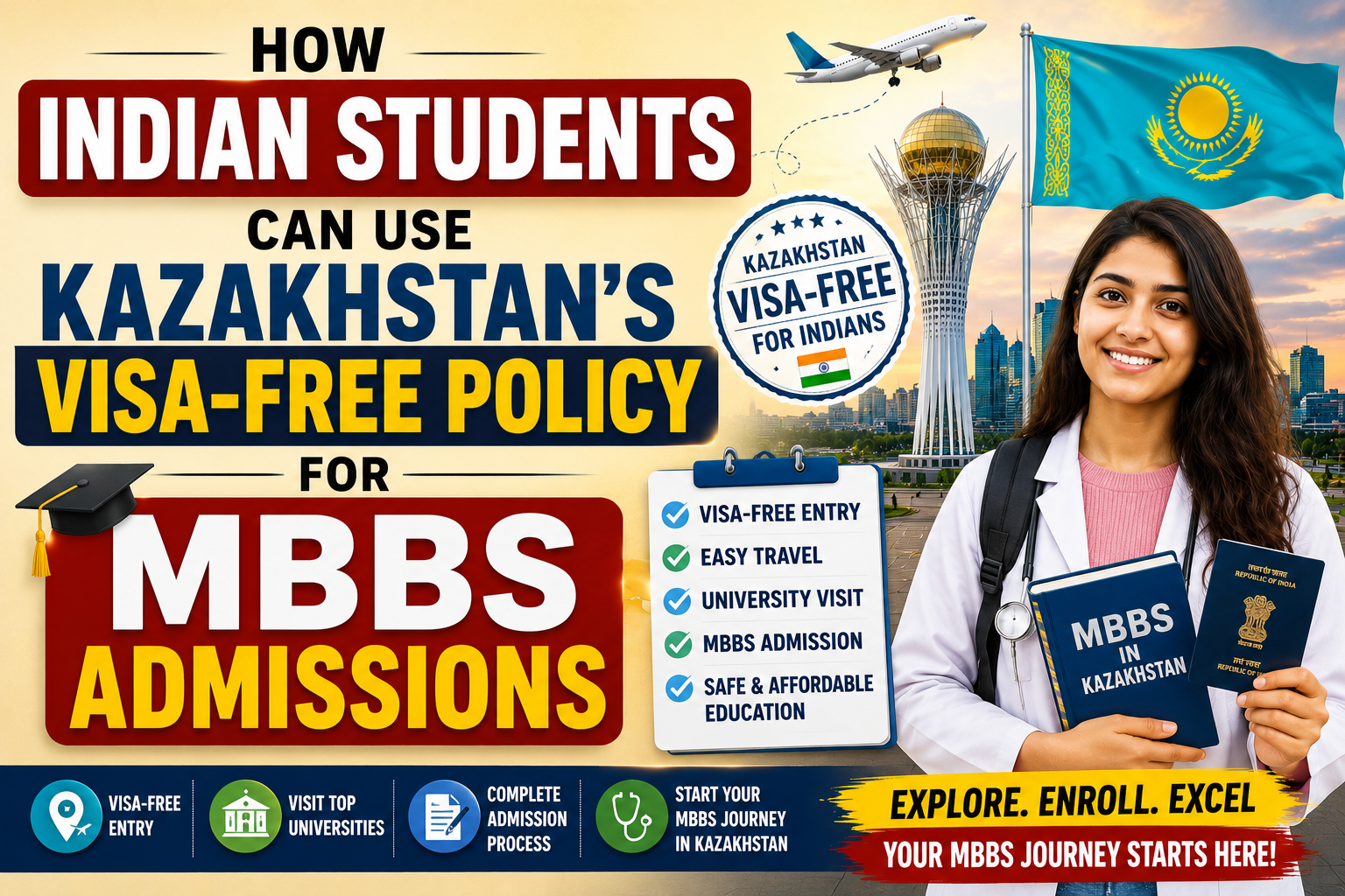 How Indian Students Can Use Kazakhstan’s Visa-Free Policy for MBBS Admission