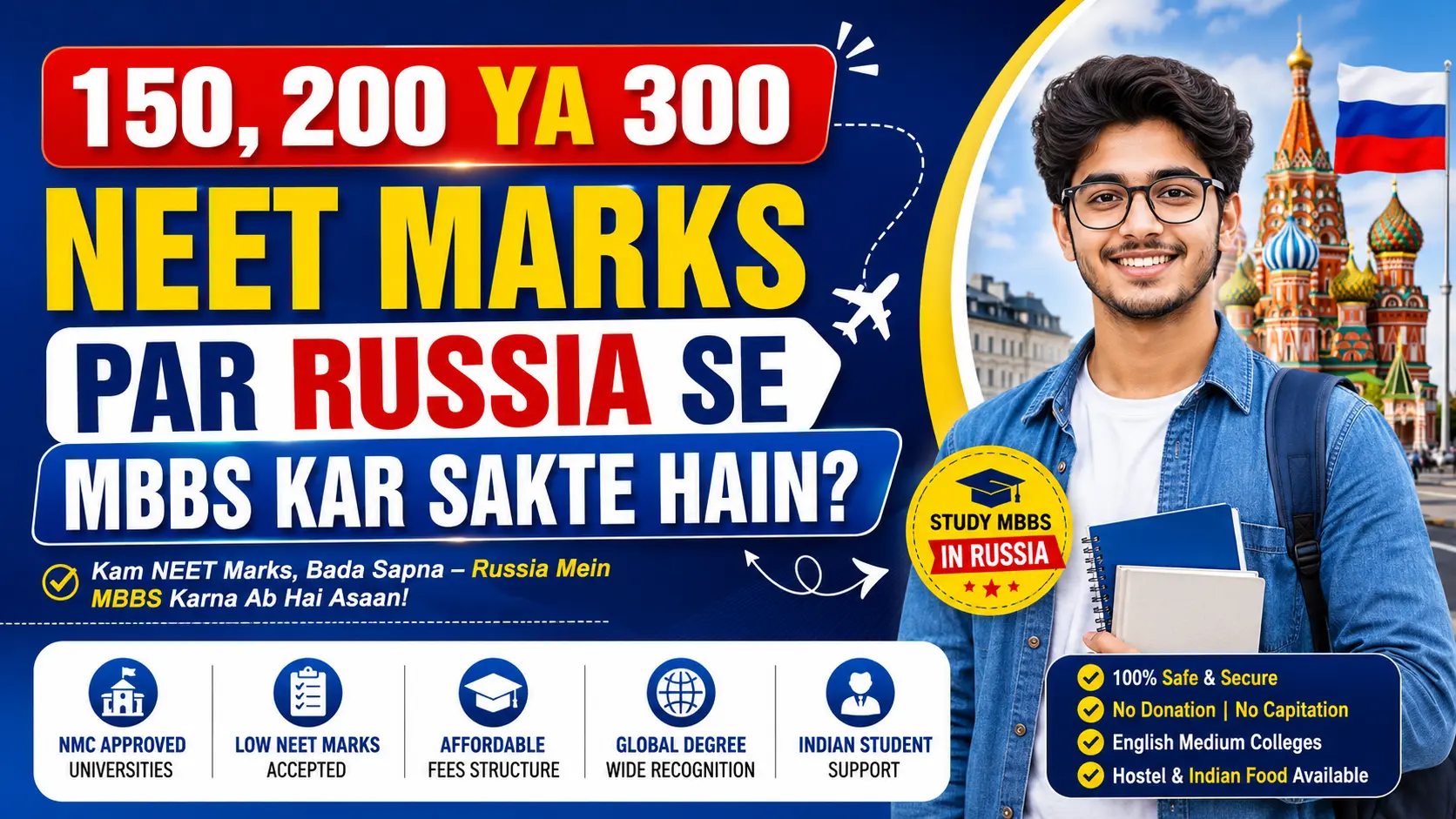 150, 200 Ya 300 NEET Marks Par Russia Se MBBS Kar Sakte Hain