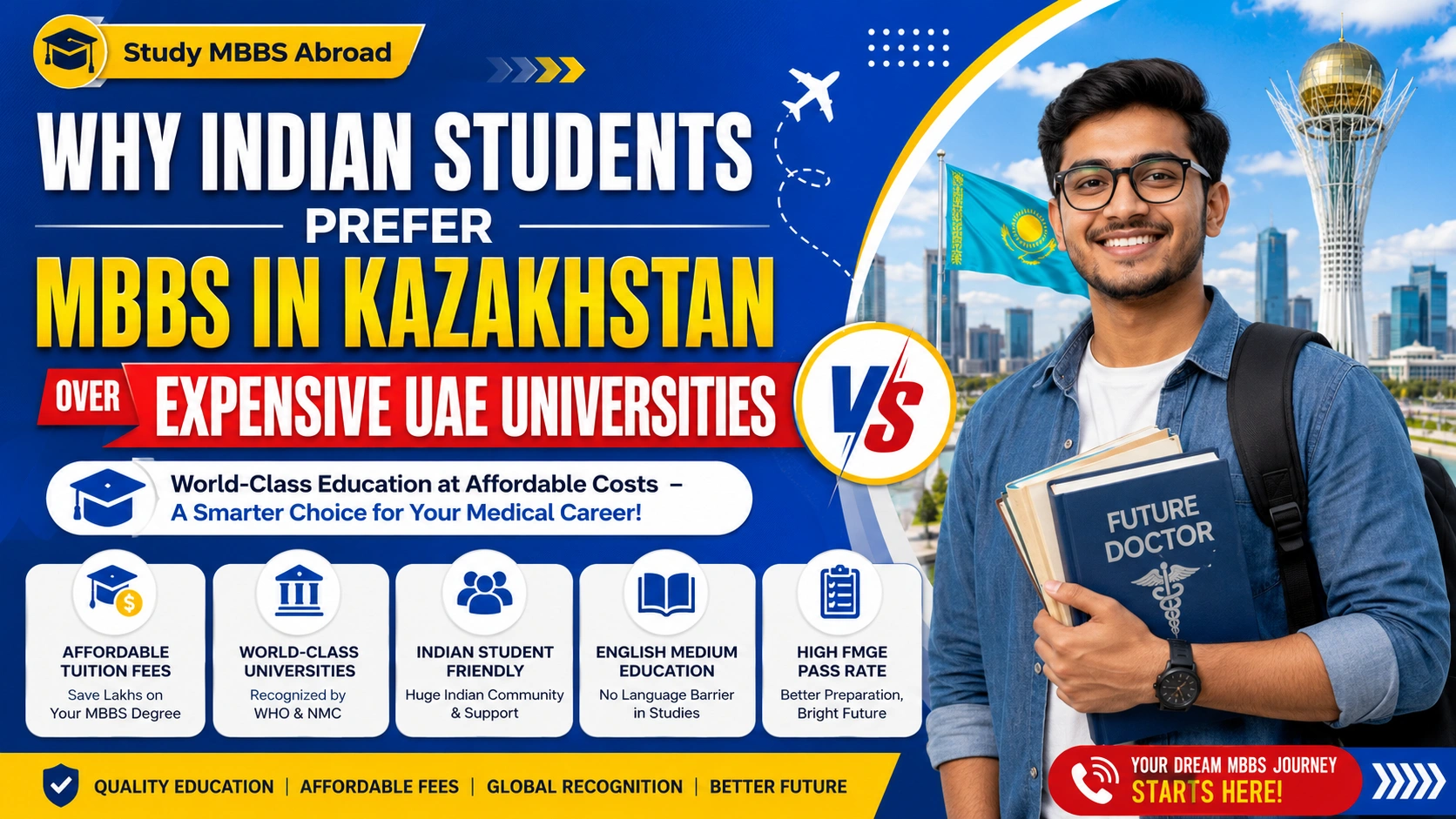 Why Indian Students Prefer MBBS in Kazakhstan Over Expensive UAE Universities