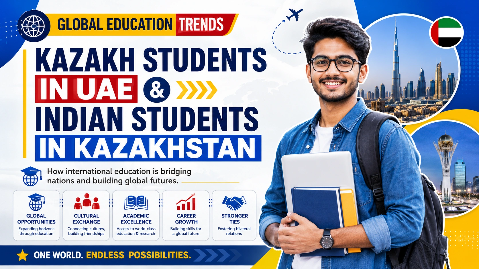 Global Education Trends: Kazakh Students in UAE and Indian Students in Kazakhstan