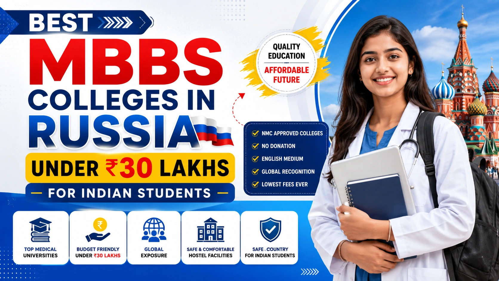 Best MBBS Colleges in Russia Under ₹30 Lakhs for Indian Students