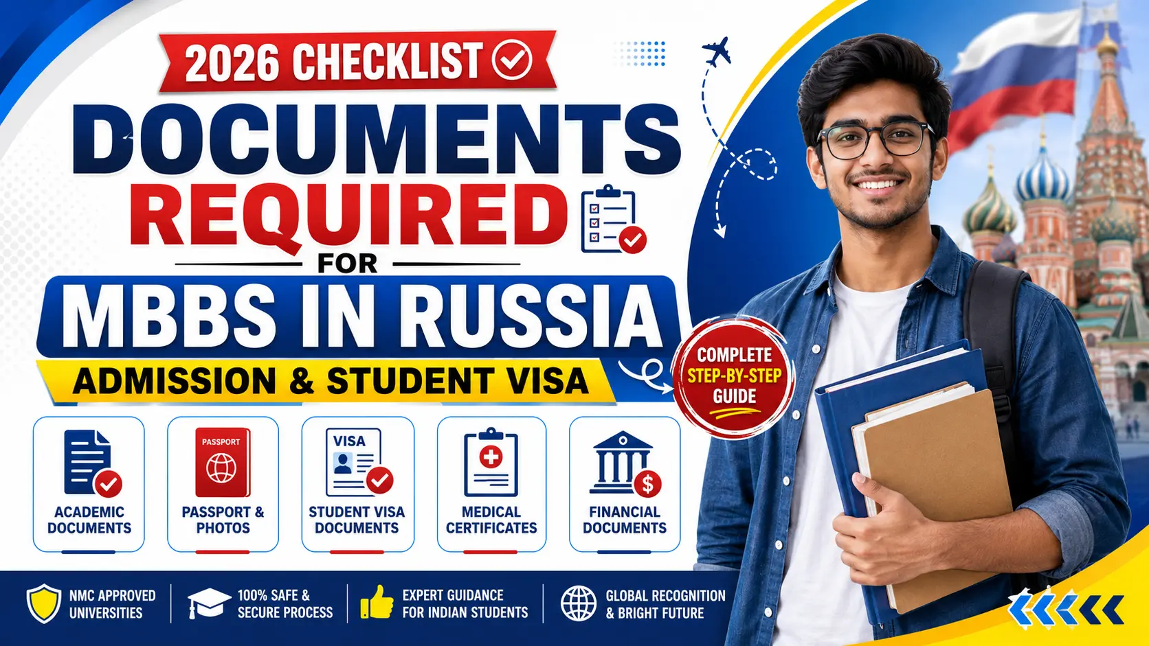 Documents Required for MBBS in Russia Admission & Student Visa (2026 Checklist)
