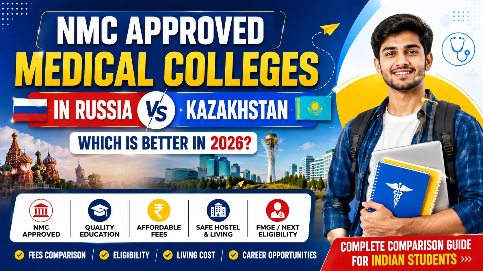 NMC Approved Medical Colleges in Russia vs Kazakhstan: Which Is Better in 2026?