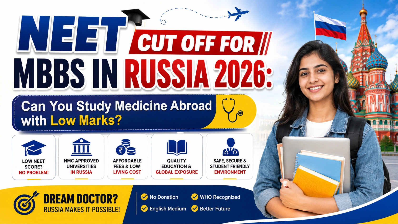 NEET Cut Off for MBBS in Russia 2026: Can You Study Medicine Abroad with Low Marks?