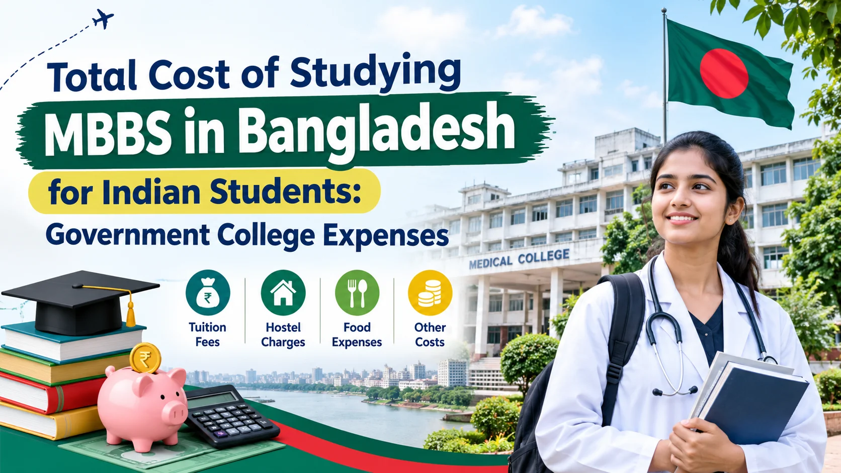 Total Cost of Studying MBBS in Bangladesh for Indian Students: Government College Expenses