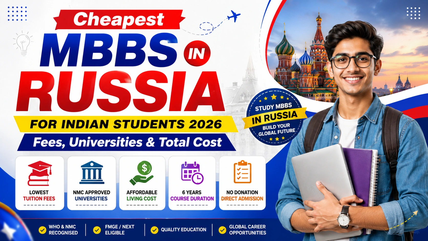 Cheapest MBBS in Russia for Indian Students 2026: Fees, Universities & Total Cost