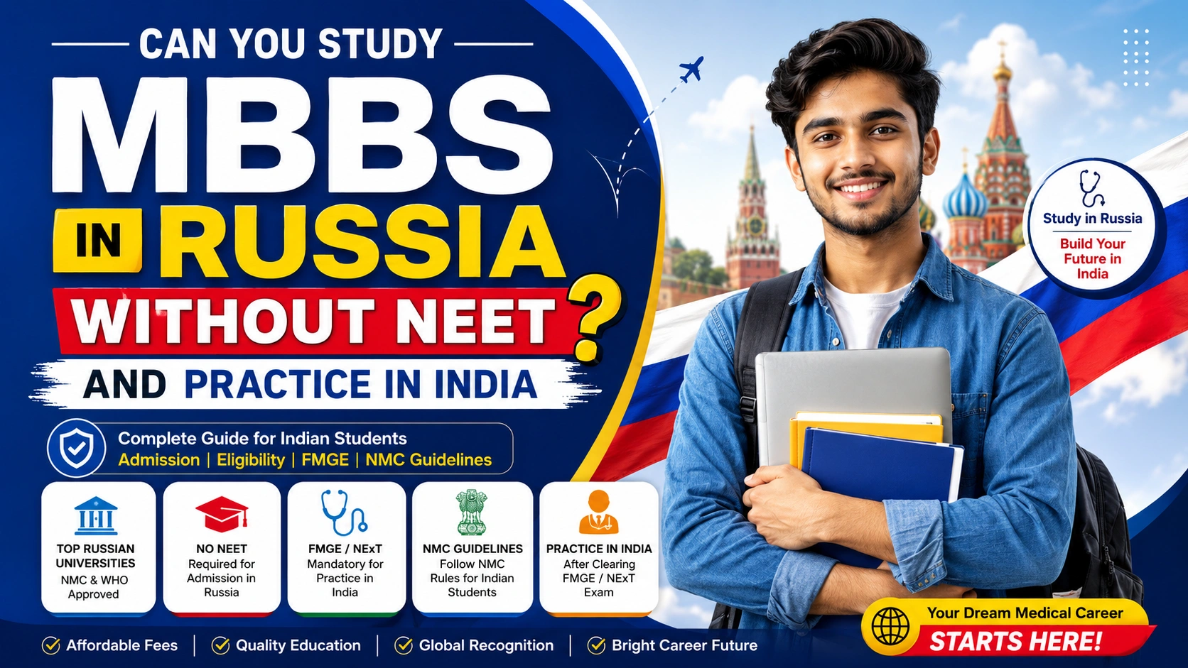 Can You Study MBBS in Russia Without NEET and Practice in India?