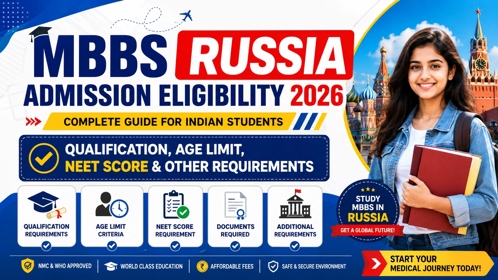 MBBS Russia Admission Eligibility 2026: Qualification, Age Limit, NEET Score & Other Requirements