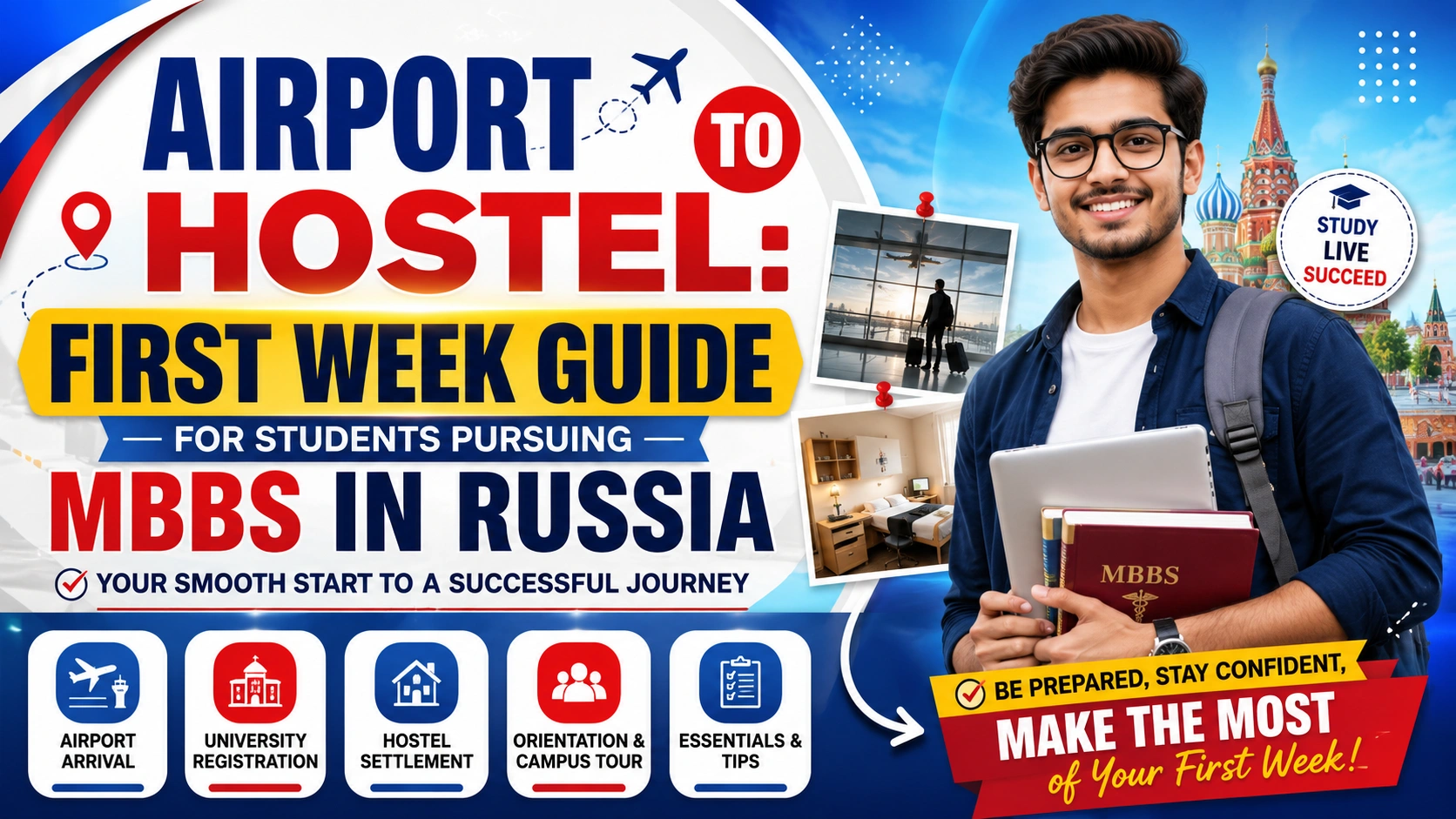 Airport to Hostel: First Week Guide for Students Pursuing MBBS in Russia