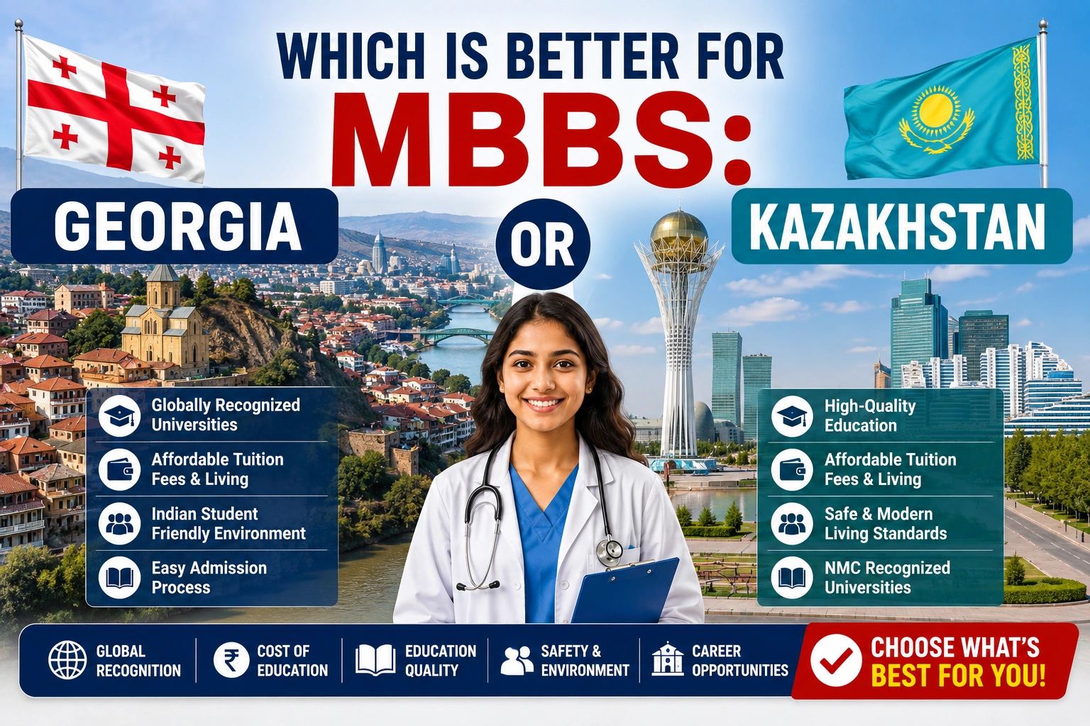 Which Is Better For MBBS: Georgia Or Kazakhstan?