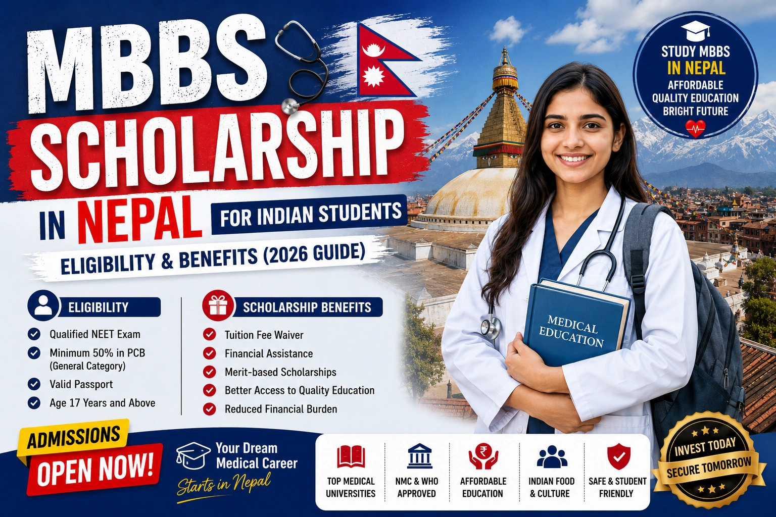 MBBS Scholarship in Nepal for Indian Students: Eligibility & Benefits (2026 Guide)