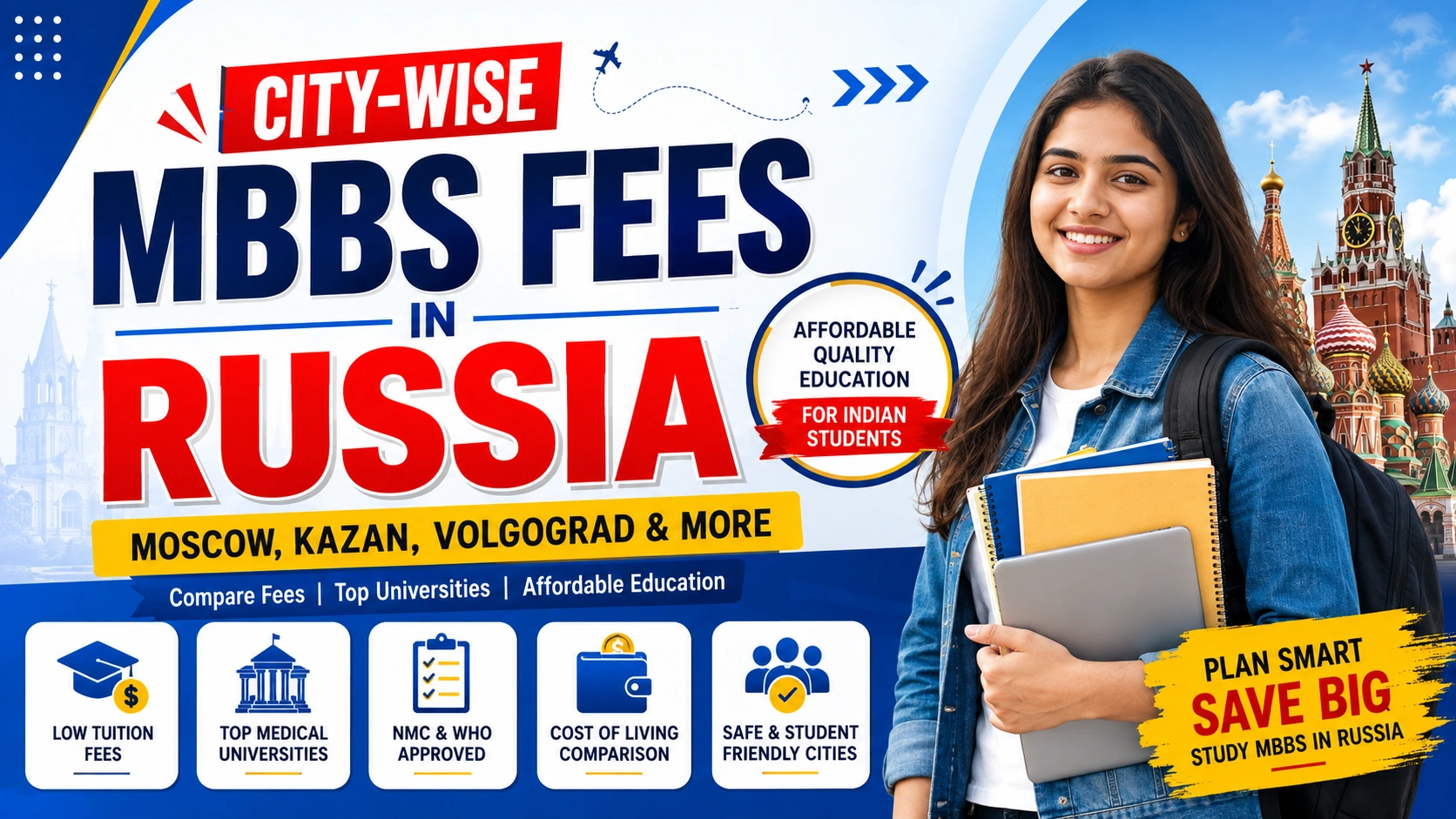 City-Wise MBBS Fees in Russia: Moscow, Kazan, Volgograd & More