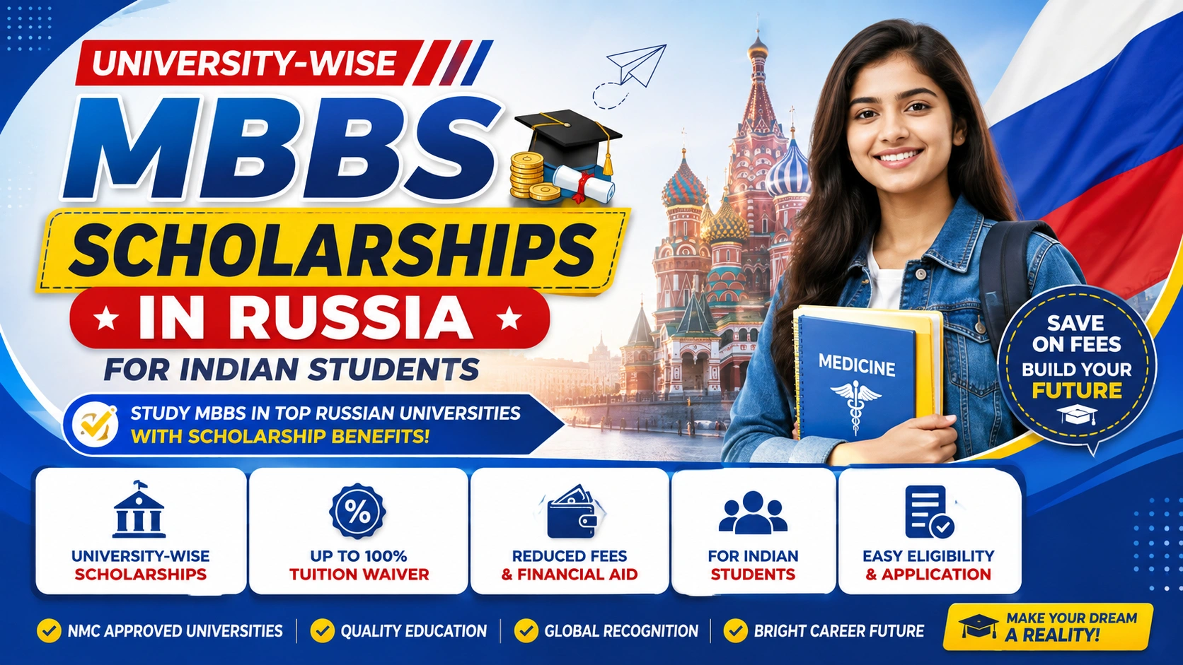 University-Wise MBBS Scholarships in Russia for Indian Students