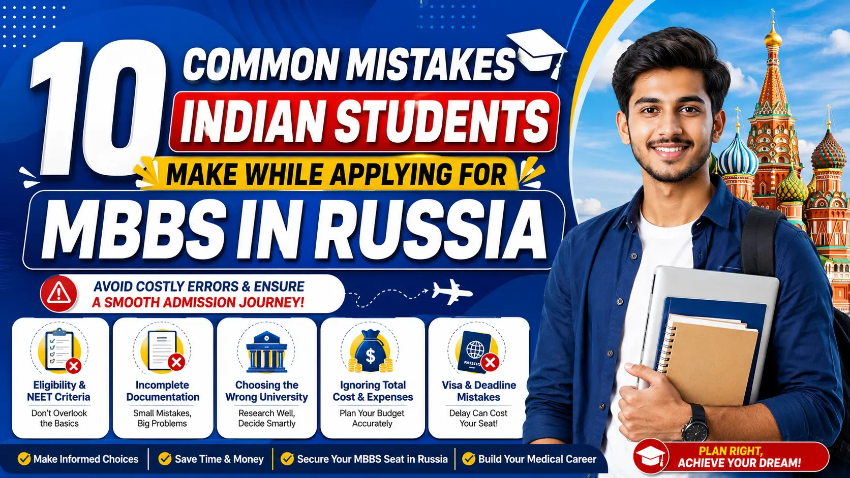 10 Common Mistakes Indian Students Make While Applying for MBBS in Russia