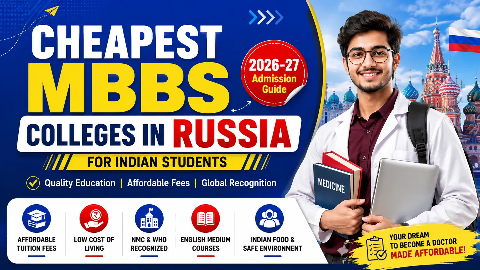 Cheapest MBBS Colleges in Russia for Indian Students (2026–27)