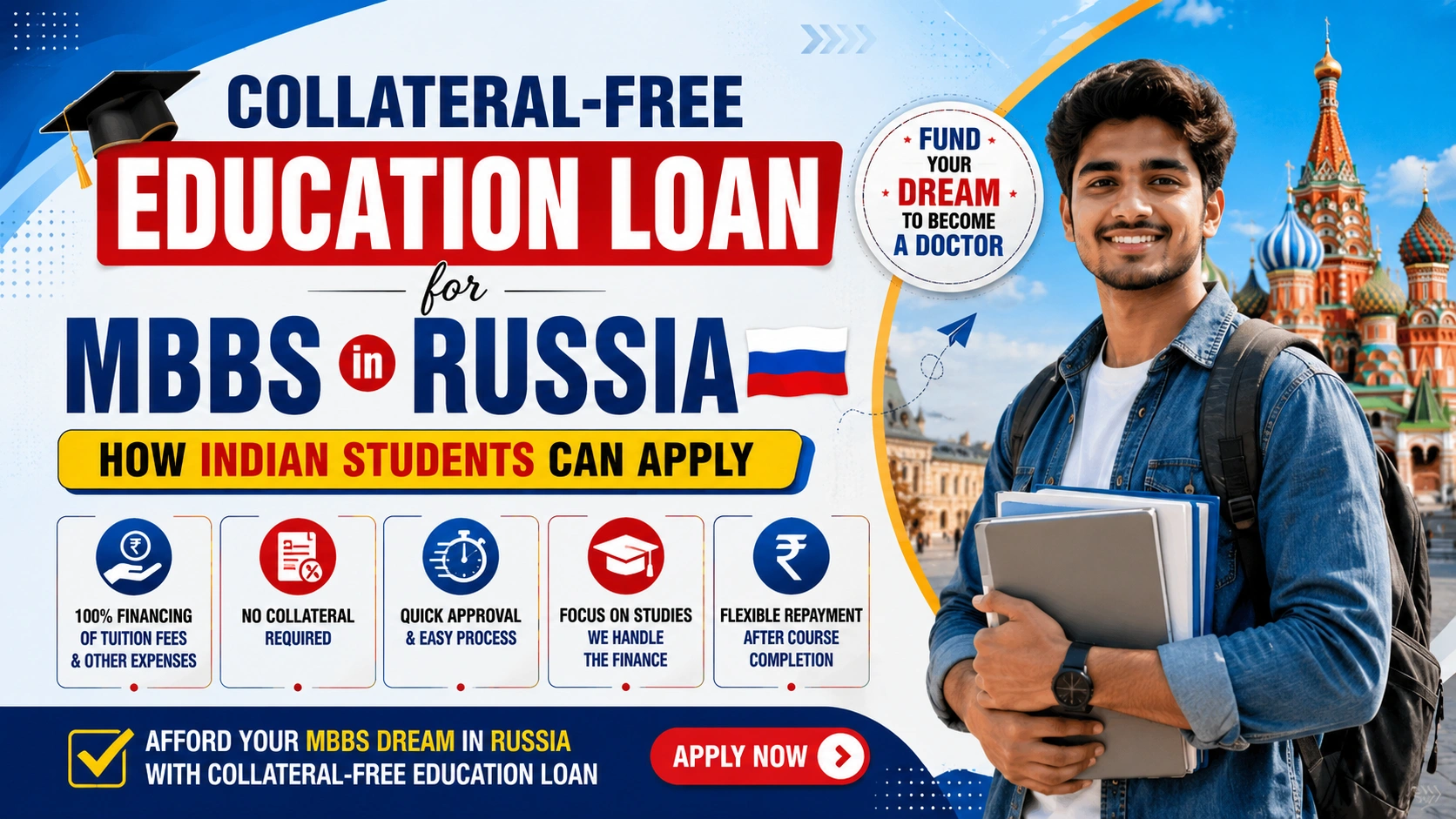 Collateral-Free Education Loan for MBBS in Russia How Indian Students Can Apply