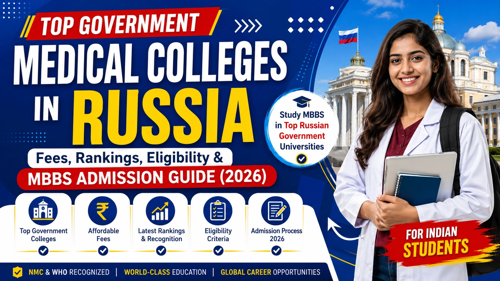 Top Government Medical Colleges in Russia: Fees, Rankings, Eligibility & MBBS Admission Guide (2026)