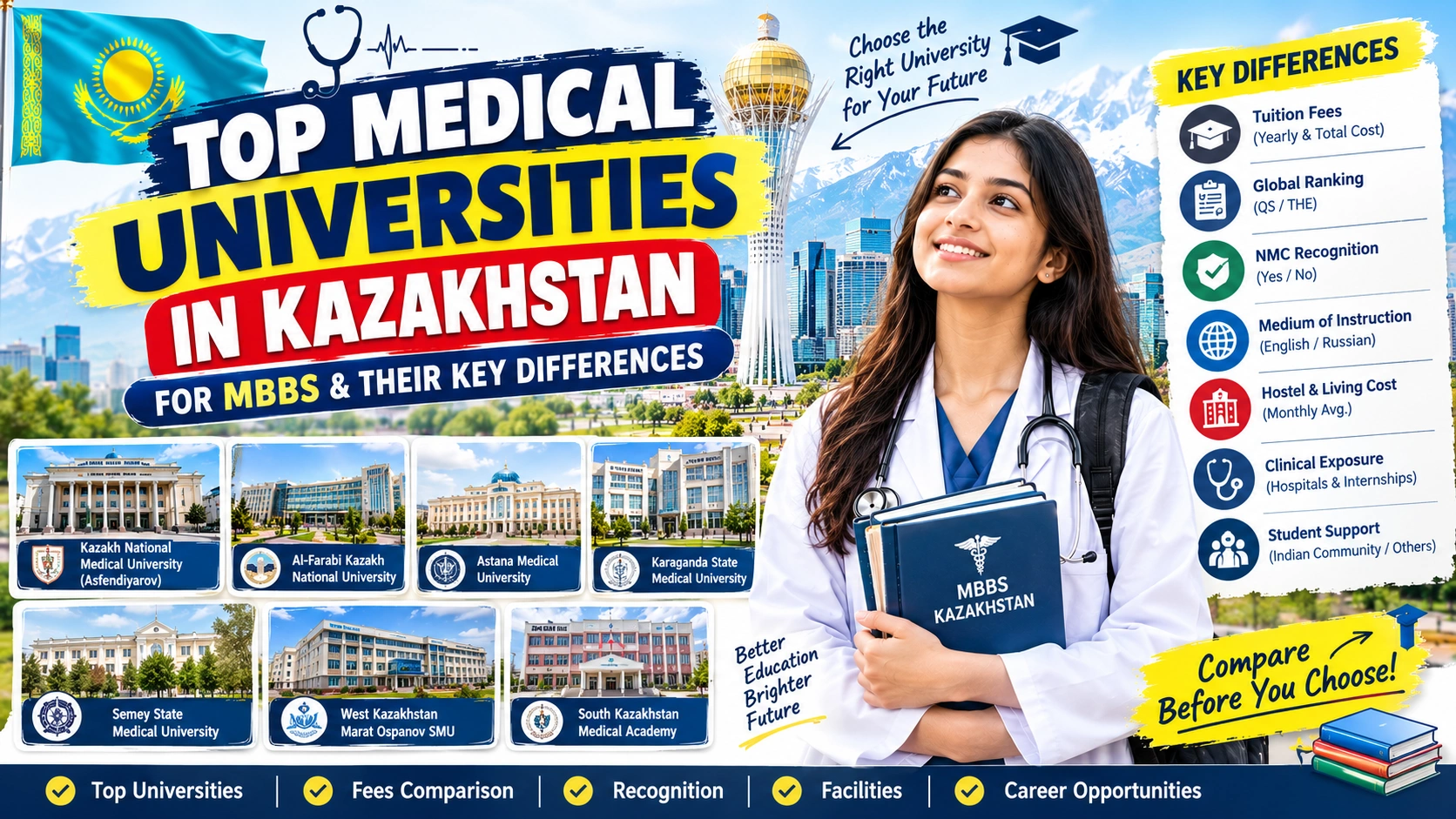 Top Medical Universities in Kazakhstan for MBBS and Their Key Differences